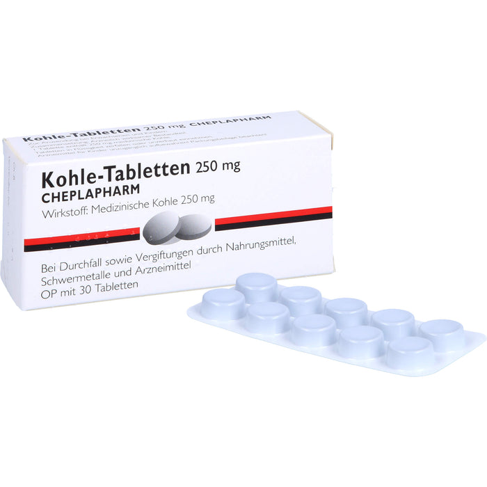 Kohle-Tabletten 250 mg bei Durchfall, 30 St. Tabletten