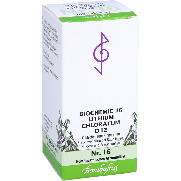 Bombastus Biochemie 16 Lithium chloratum D12 Tabletten, 200 pcs. Tablets