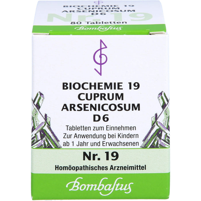 Biochemie 19 Cuprum arsenicosum Bombastus D6 Tbl., 80 St TAB