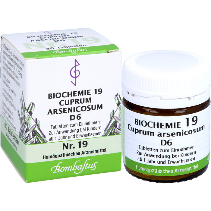 Biochemie 19 Cuprum arsenicosum Bombastus D6 Tbl., 80 St TAB