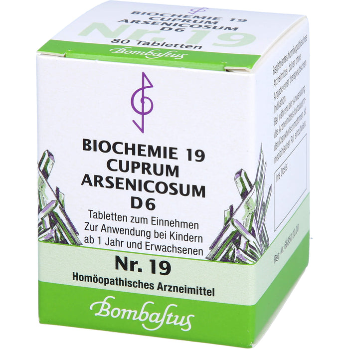 Biochemie 19 Cuprum arsenicosum Bombastus D6 Tbl., 80 St TAB