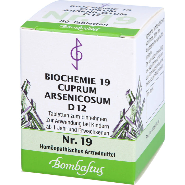 Biochemie 19 Cuprum arsenicosum Bombastus D12 Tbl., 80 St TAB