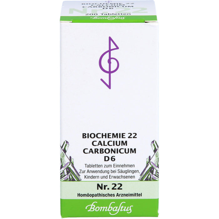 Biochemie 22 Calcium carbonicum Bombastus D6 Tbl., 200 St TAB