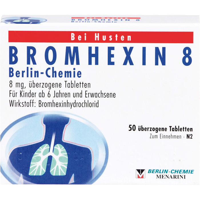 BERLIN-CHEMIE BROMHEXIN 8 Tabletten bei Husten, 50 pc Tablettes