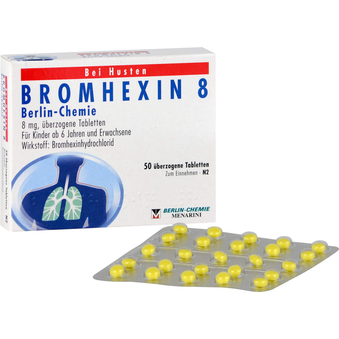 BERLIN-CHEMIE BROMHEXIN 8 Tabletten bei Husten, 50 pc Tablettes