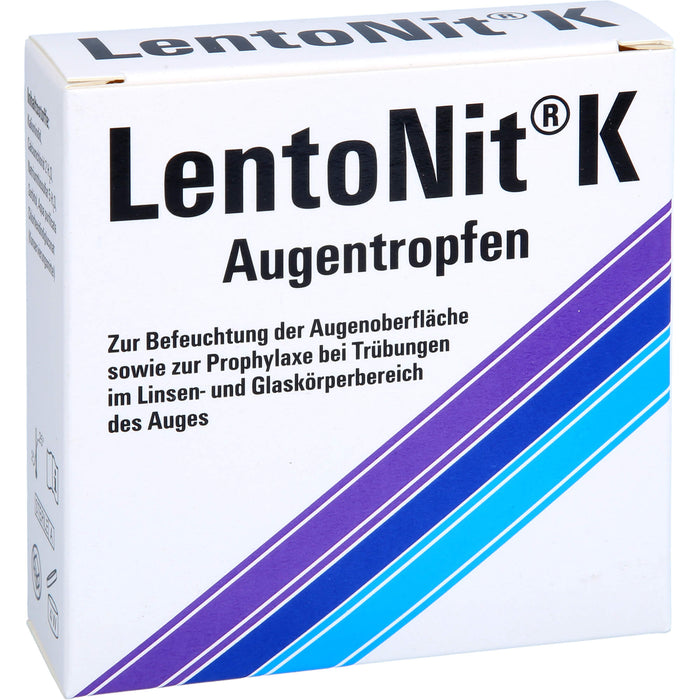 Lento Nit K Augentropfen 3er Packung zur Befeuchtung der Augenoberfläche sowie zur Prophylaxe bei Trübungen im Linsen- und Glaskörperbereich des Auges, 30 ml Lösung