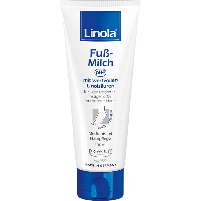 Linola Fuß-Milch bei sehr rissiger, trockener oder verhornter Haut, 100 ml Creme