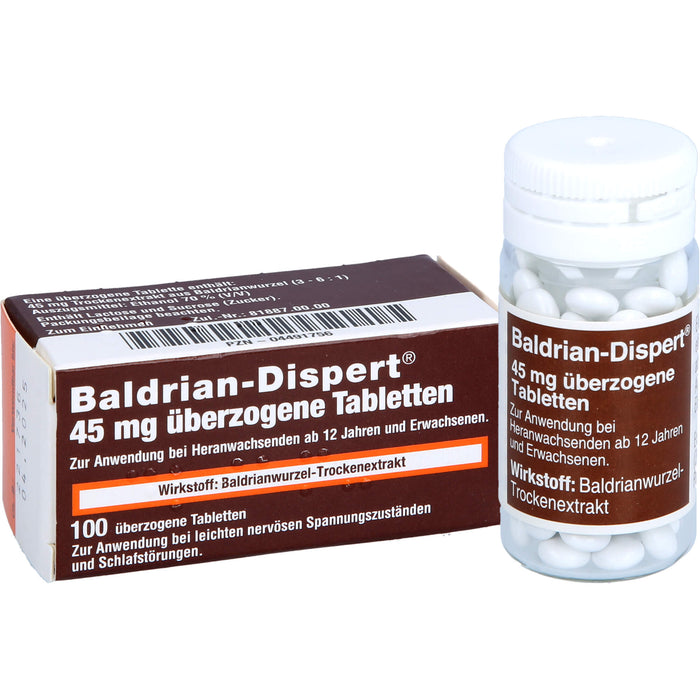 Baldrian-Dispert 45 mg überzogene Tabletten, 100 pc Tablettes