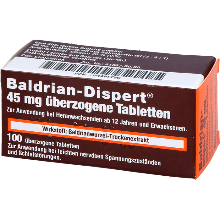 Baldrian-Dispert 45 mg überzogene Tabletten, 100 pcs. Tablets