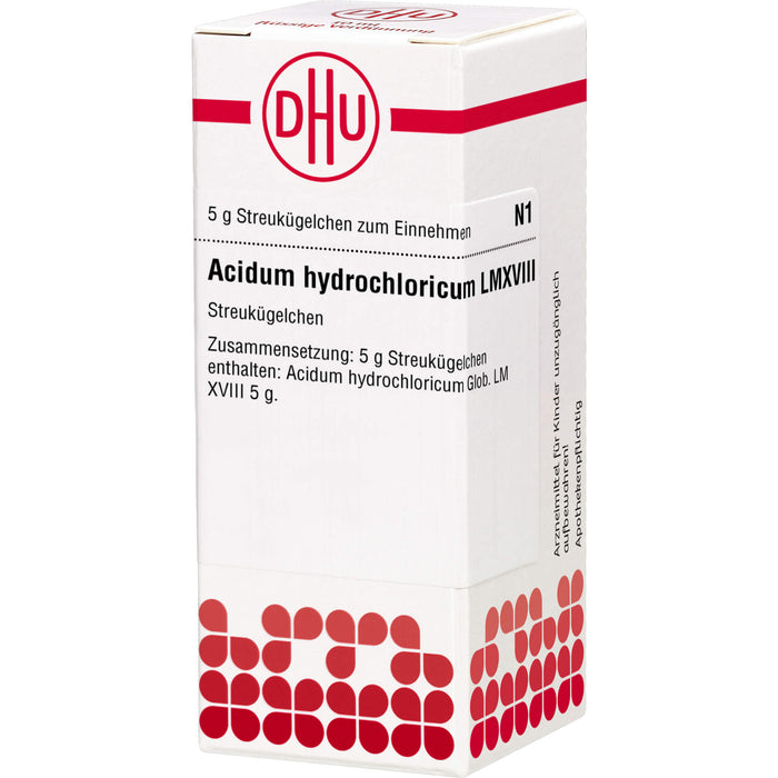 DHU Acidum hydrochloricum LM XVIII Streukügelchen, 5 g Globuli