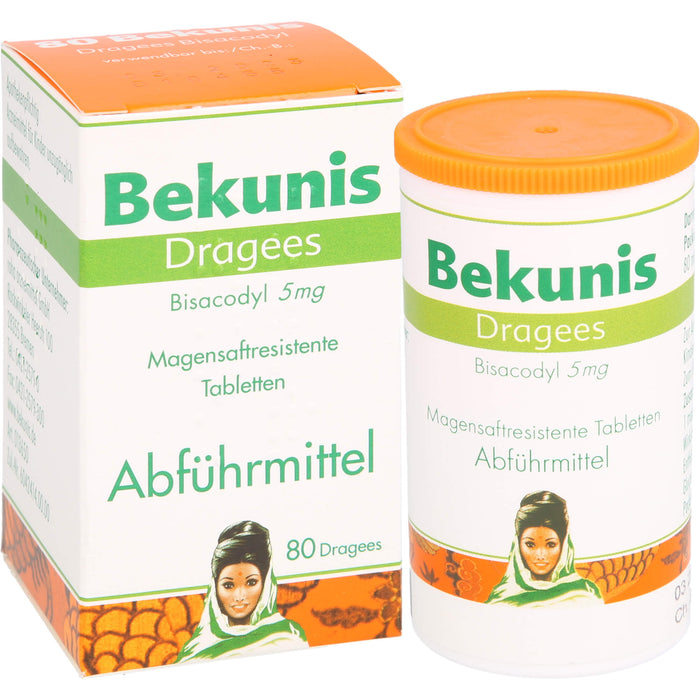 Bekunis Dragees Bisacodyl 5 mg Abführmittel, 80 pcs. Tablets