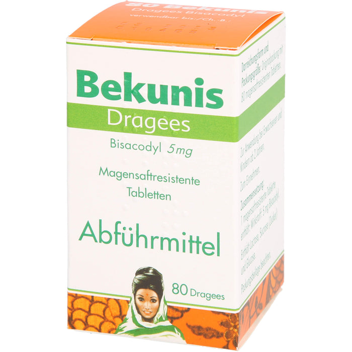 Bekunis Dragees Bisacodyl 5 mg Abführmittel, 80 pc Tablettes