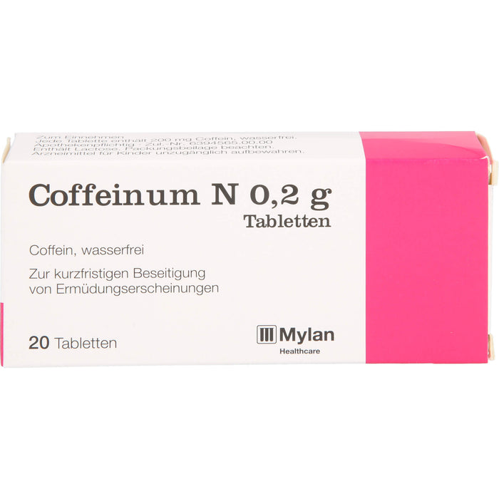 Coffeinum N 0.2 g Tabletten bei Ermüdungserscheinungen, 20 pc Tablettes