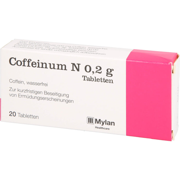 Coffeinum N 0.2 g Tabletten bei Ermüdungserscheinungen, 20 pc Tablettes