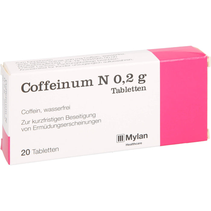 Coffeinum N 0.2 g Tabletten bei Ermüdungserscheinungen, 20 pcs. Tablets