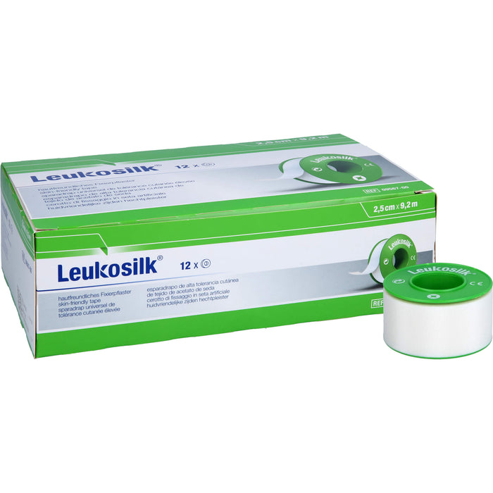 LEUKOSILK 9,2MX2,5CM, 12 St PFL