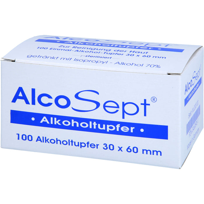 AlcoSept Alkoholtupfer zur Reinigung der Haut, 100 St. Tupfer