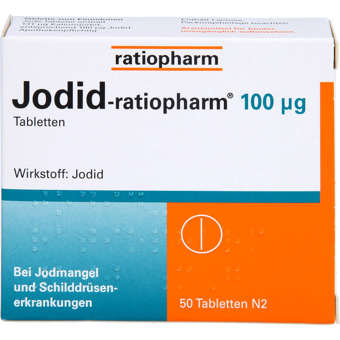 Jodid-ratiopharm 100 µg Tabletten bei Jodmangel, 50 St. Tabletten