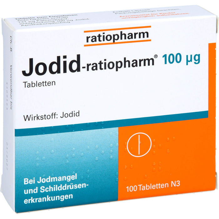 Jodid-ratiopharm 100 µg Tabletten, 100 pcs. Tablets