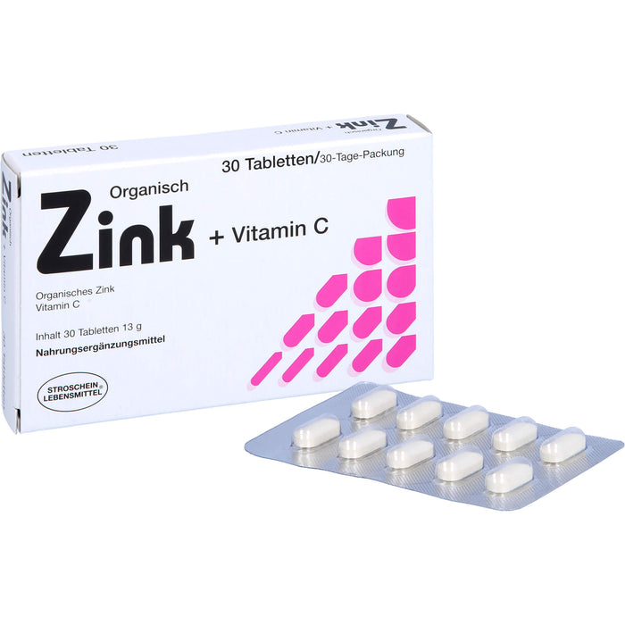 STROSCHEIN Zink organisch + Vitamin C Tabletten, 30 pcs. Tablets