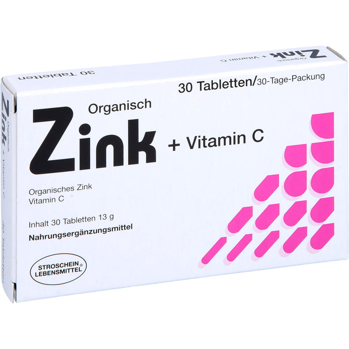 STROSCHEIN Zink organisch + Vitamin C Tabletten, 30 St. Tabletten