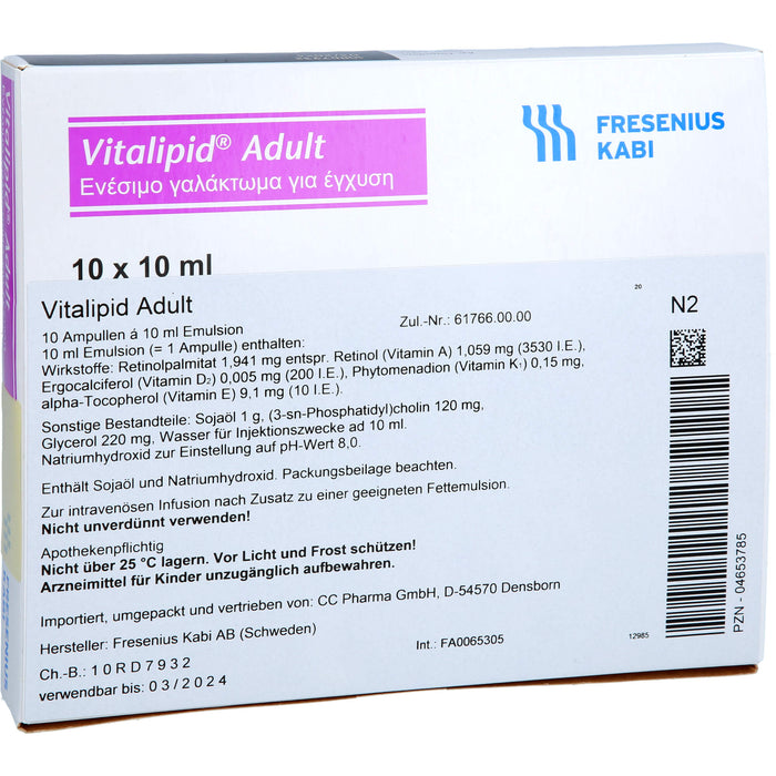 Vitalipid Adult CC-Pharma, Ampullen, 10X10 ml AMP