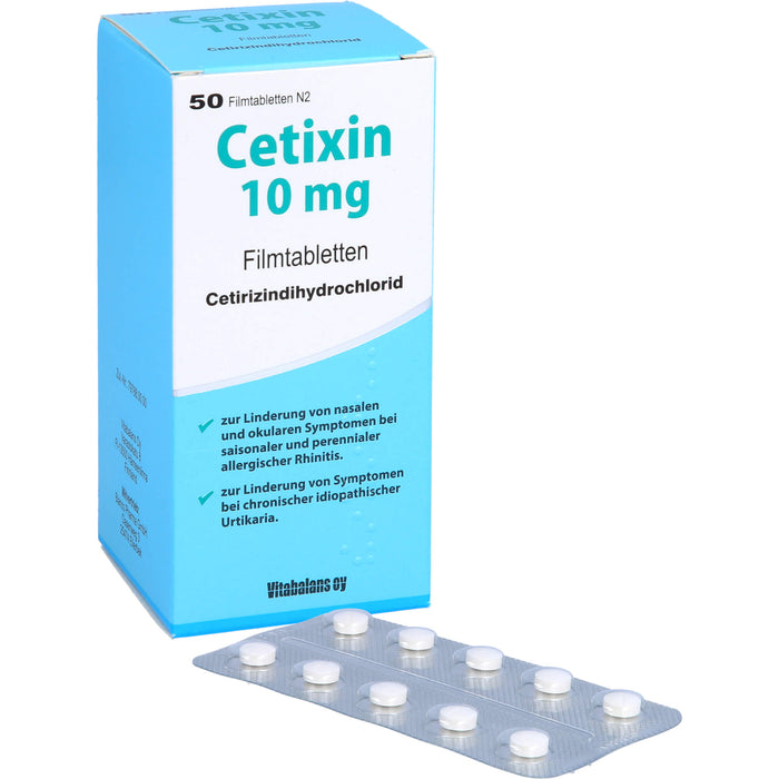 Cetixin 10 mg Filmtabletten bei Allergien, 50 St. Tabletten