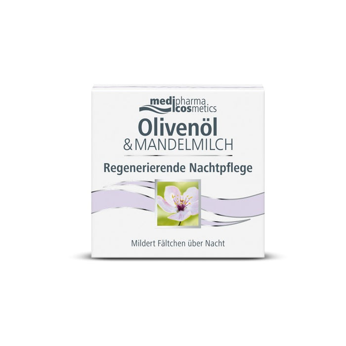 medipharma cosmetics Oliven-Mandelmilch regenerierende Nachtpflege, 50 ml Crème