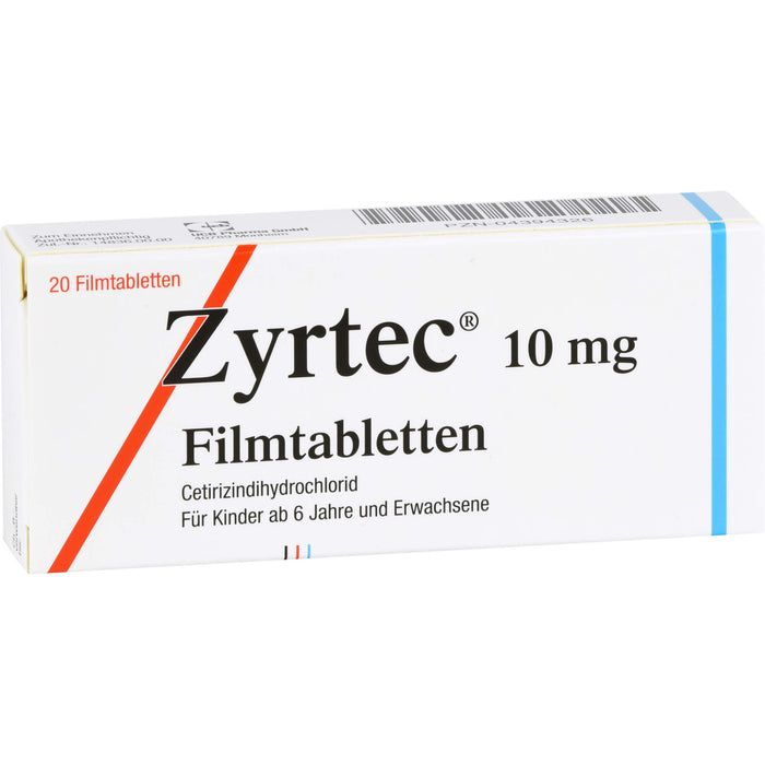 Zyrtec 10 mg Beragena Filmtabletten bei Allergien, 20 pcs. Tablets