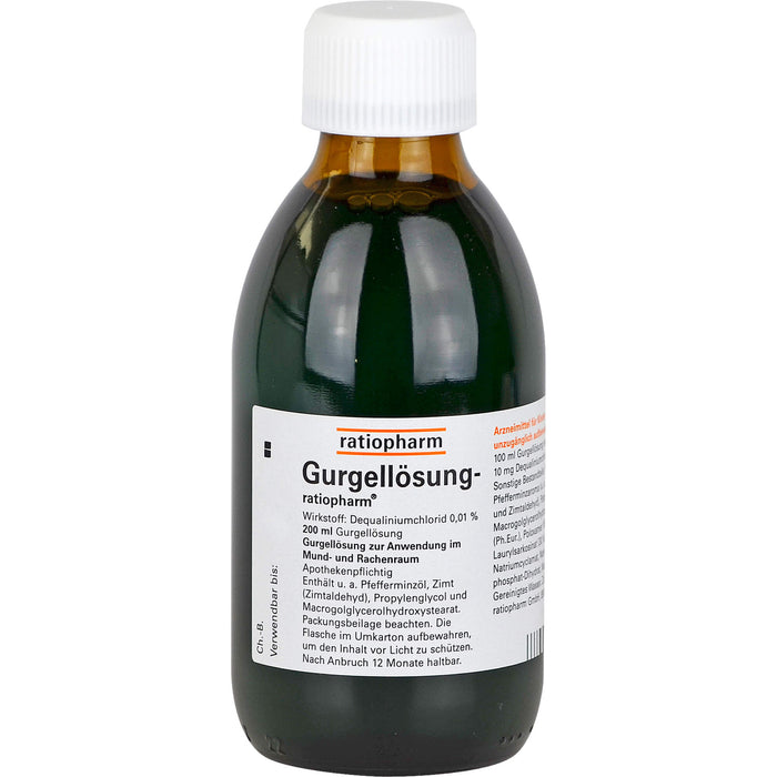 Gurgellösung-ratiopharm bei Mund- und Rachenentzündungen, 200 ml Solution