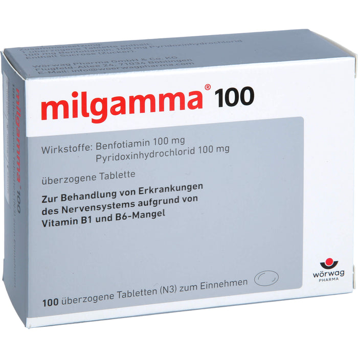 milgamma 100 Tabletten bei Mangel der Vitamine B1 und B6, 100 pcs. Tablets