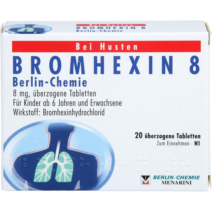 BERLIN-CHEMIE BROMHEXIN 8 Tabletten bei Husten, 20 St. Tabletten