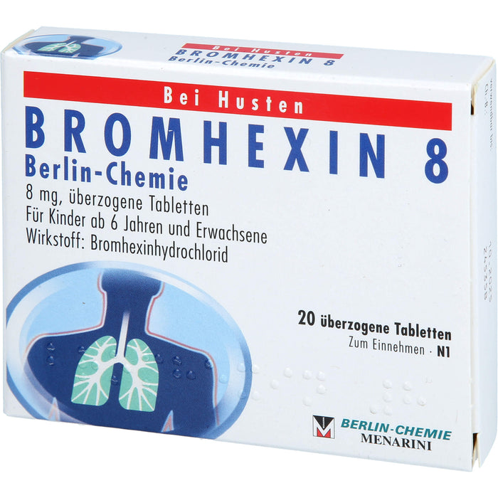 BERLIN-CHEMIE BROMHEXIN 8 Tabletten bei Husten, 20 pc Tablettes