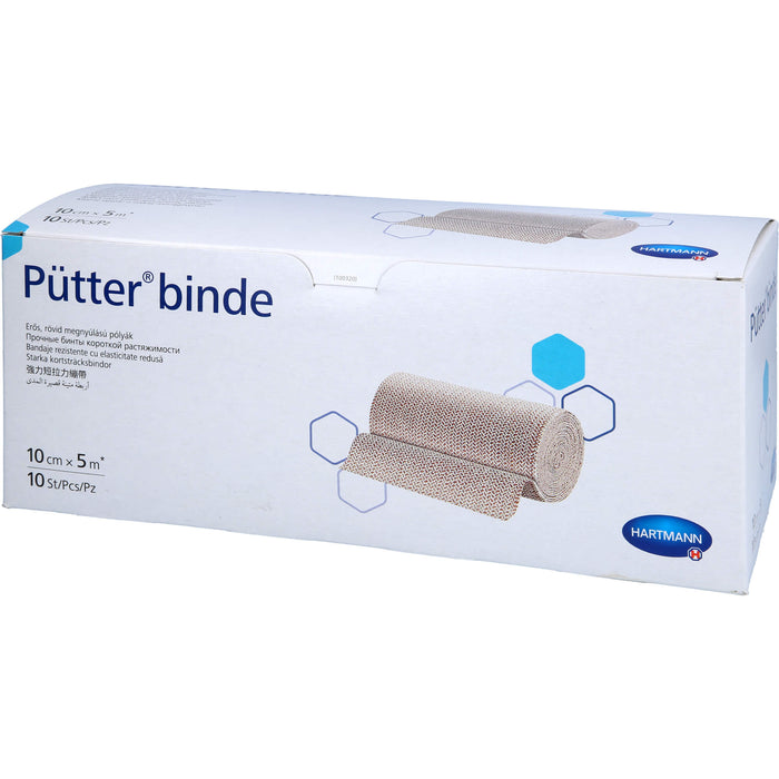 HARTMANN Pütterbinde 10 cm x 5 m kräftige Kurzzugbinde, 10 pc Bandage