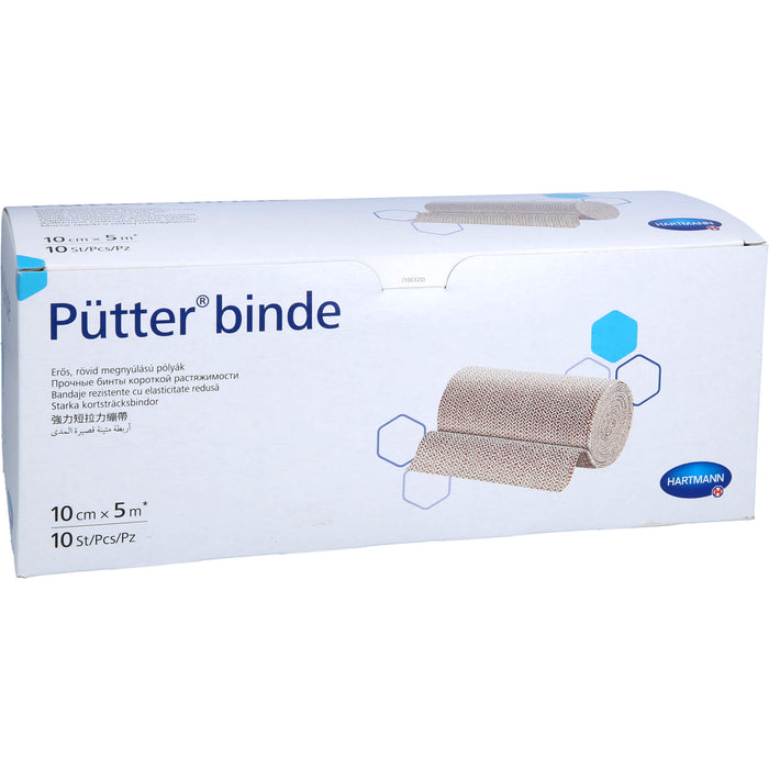 HARTMANN Pütterbinde 10 cm x 5 m kräftige Kurzzugbinde, 10 pc Bandage