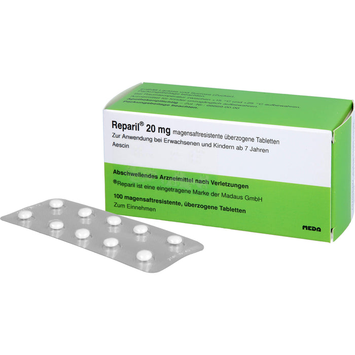 Reparil Dragees kohlpharma, 20 mg, magensaftresistente, überzogene Tablette, 100 St. Tabletten