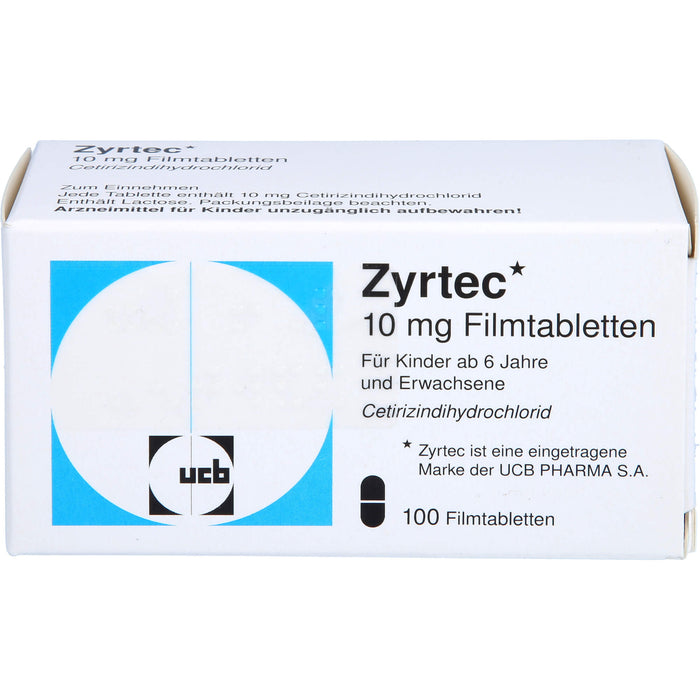 Zyrtec 10 mg kohlpharma Filmtabletten bei Allergien, 100 St. Tabletten