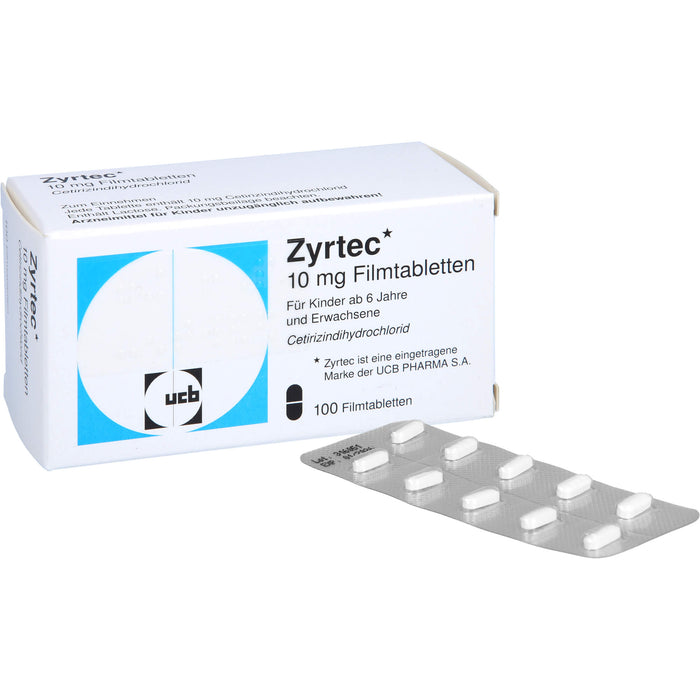 Zyrtec 10 mg kohlpharma Filmtabletten bei Allergien, 100 pc Tablettes