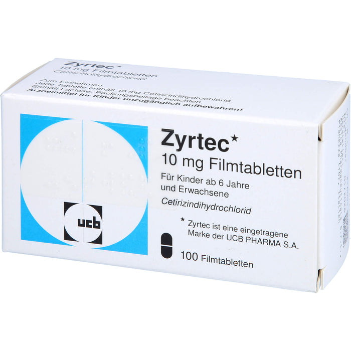 Zyrtec 10 mg kohlpharma Filmtabletten bei Allergien, 100 St. Tabletten