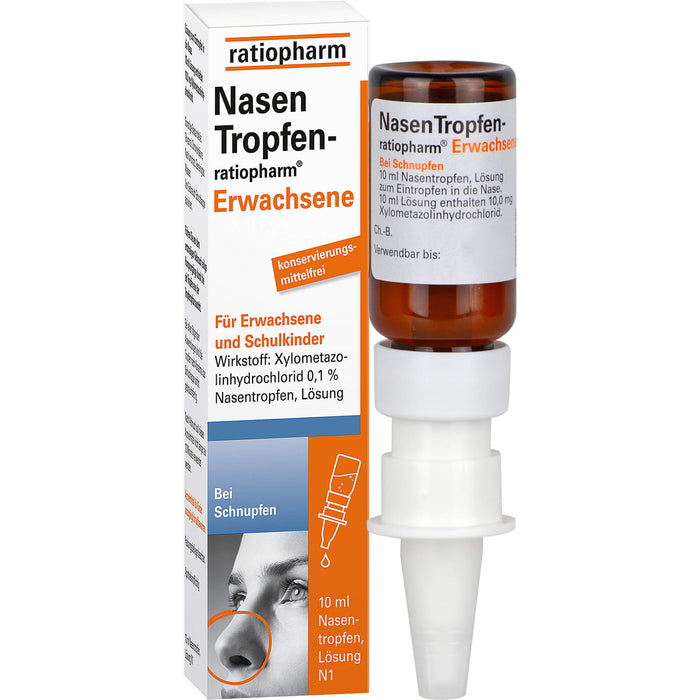 NasenTropfen-ratiopharm Erwachsene, 10 ml Solution