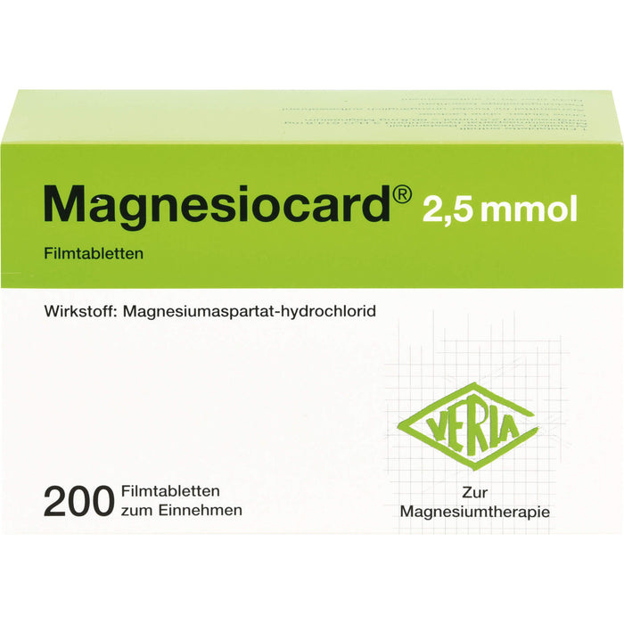 Magnesiocard 2,5 mmol Filmtabletten zur Magnesiumtherapie, 200 St. Tabletten