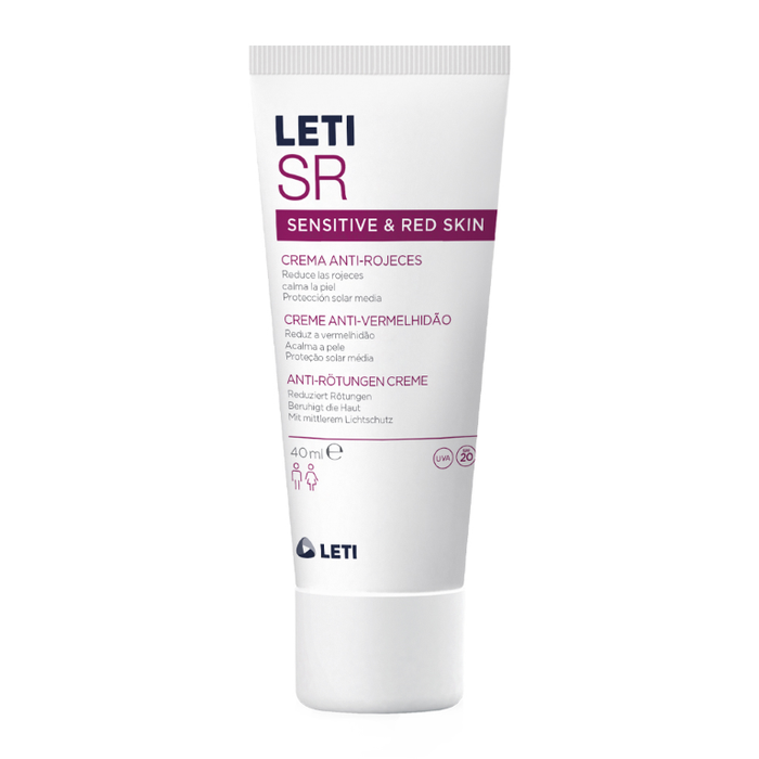 LETI SR Anti-Rötungen Gesichtscreme - Antioxidative Tagespflege bei sensibler oder geröteter Gesichtshaut mit SPF 20, 40 ml Creme