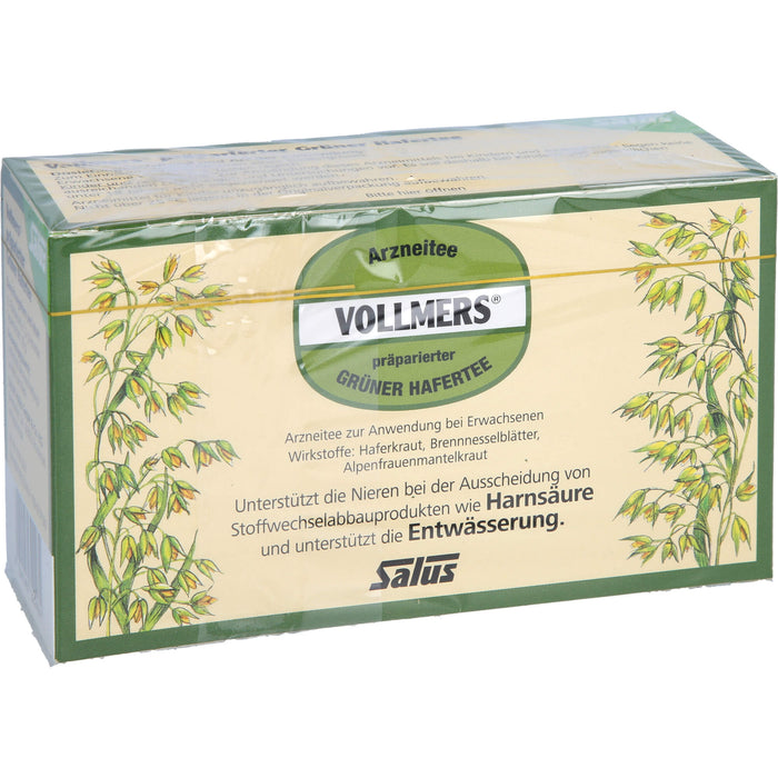 VOLLMERS präparierter Grüner Hafertee, 15 pc Sac filtrant