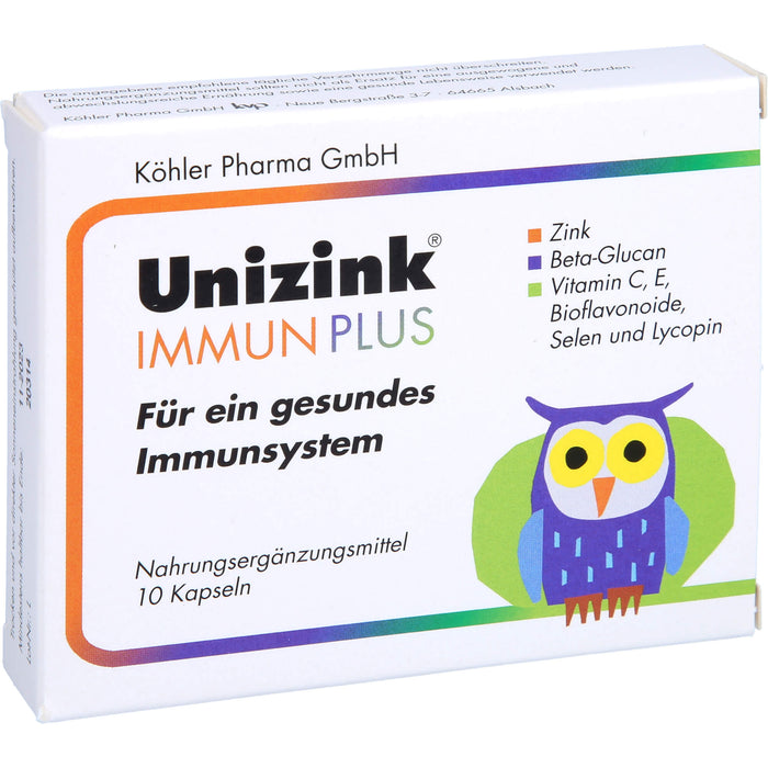 Unizink Immun Plus Kapseln für ein gesundes Immunsystem, 10 St. Kapseln