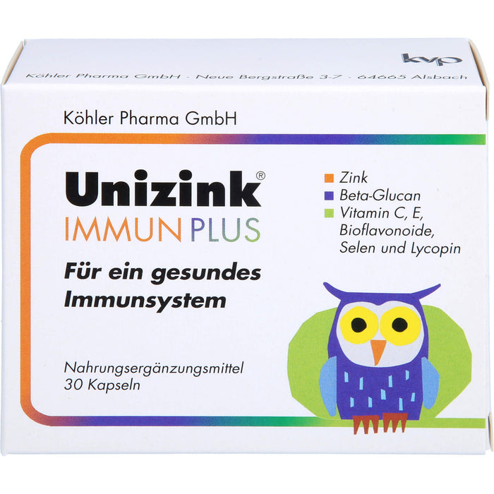 Unizink Immun Plus Kapseln für ein gesundes Immunsystem, 30 pc Capsules