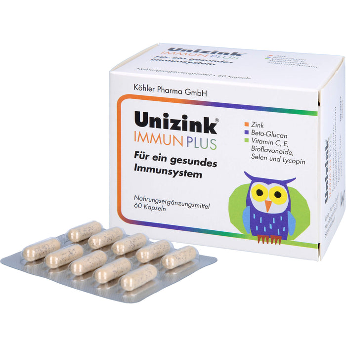 Unizink Immun Plus Kapseln für ein gesundes Immunsystem, 60 pc Capsules