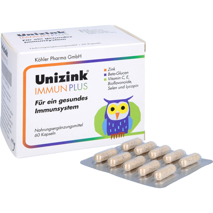 Unizink Immun Plus Kapseln für ein gesundes Immunsystem, 60 pc Capsules