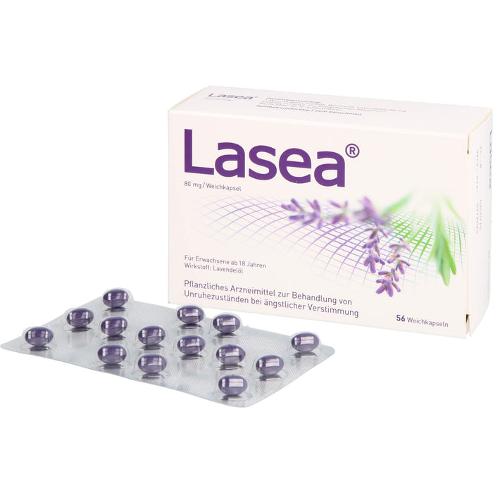 Lasea Weichkapseln gegen Unruhezustände bei ängstlicher Verstimmung, 56 pc Capsules