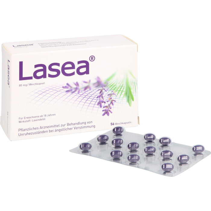 Lasea Weichkapseln gegen Unruhezustände bei ängstlicher Verstimmung, 56 pc Capsules