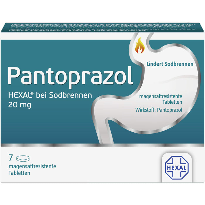 Pantoprazol HEXAL 20 mg Tabletten bei Sodbrennen, 7 pc Tablettes